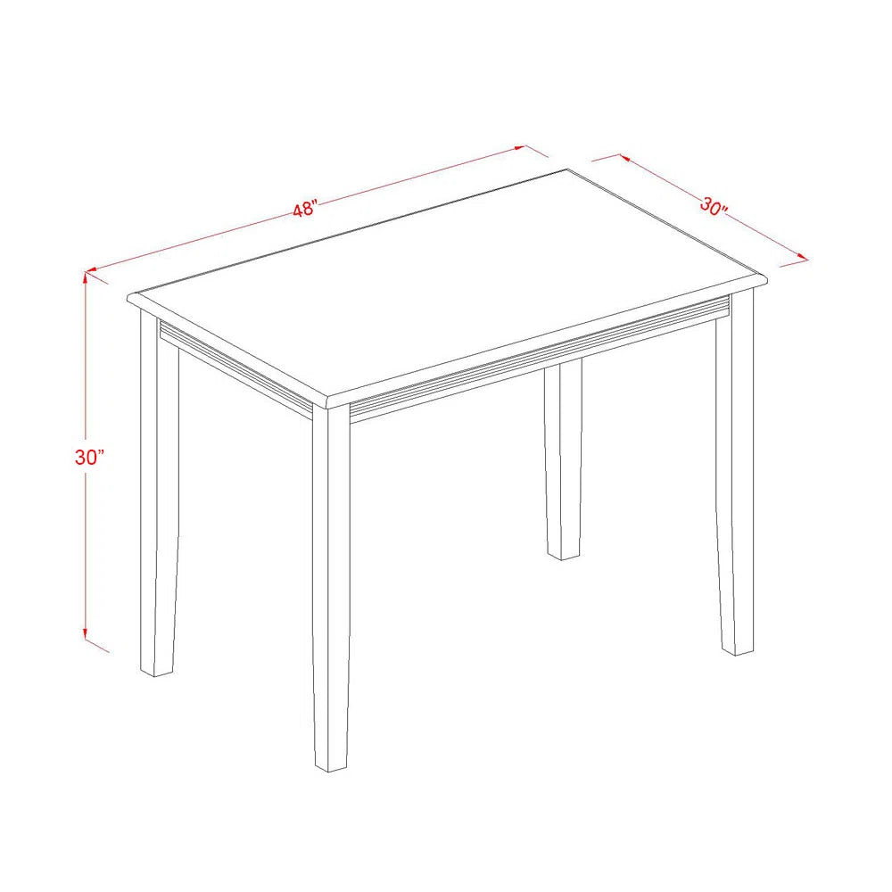Yarmouth Rectangle Kitchen Dining Table, 30x48 Inch, Natural