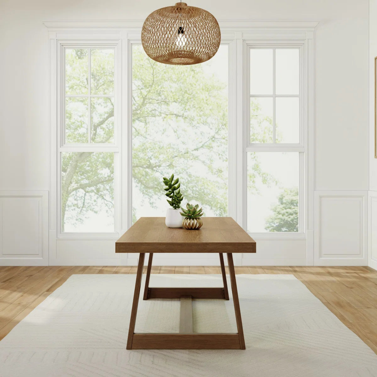 Linzy Pine Solid Wood Dining Table