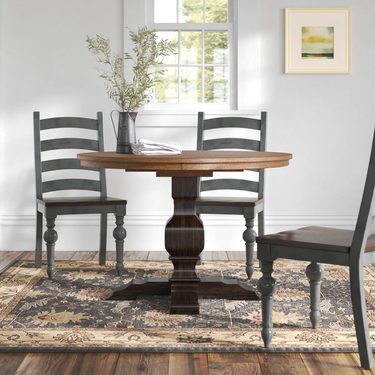 Fortville Round Solid Wood Dining Table