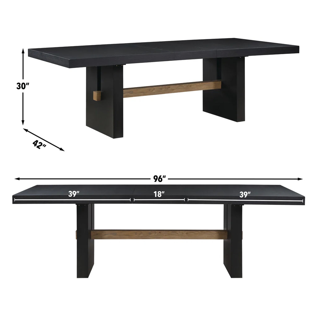 Rickye 78-96" Extendable Oak Trestle Wood Dining Table